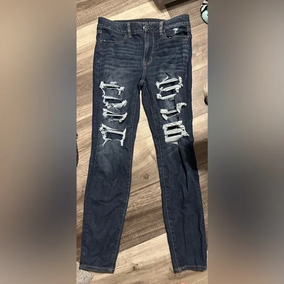 American Eagle Outfitters Jeans Dark Blue Ripped American